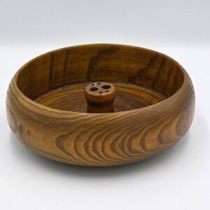 Solid American Walnut Mixed Nut Wooden Bowl 7x3" Inches with Utensil Holder